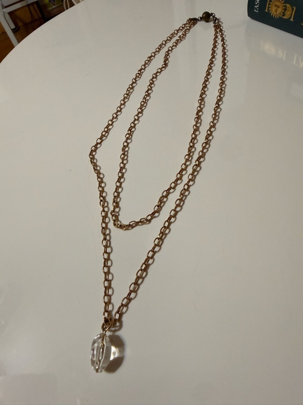 Katia Designs Layered Chain Necklace with Quartz pendant BRAND NEW - Picture 10 of 10